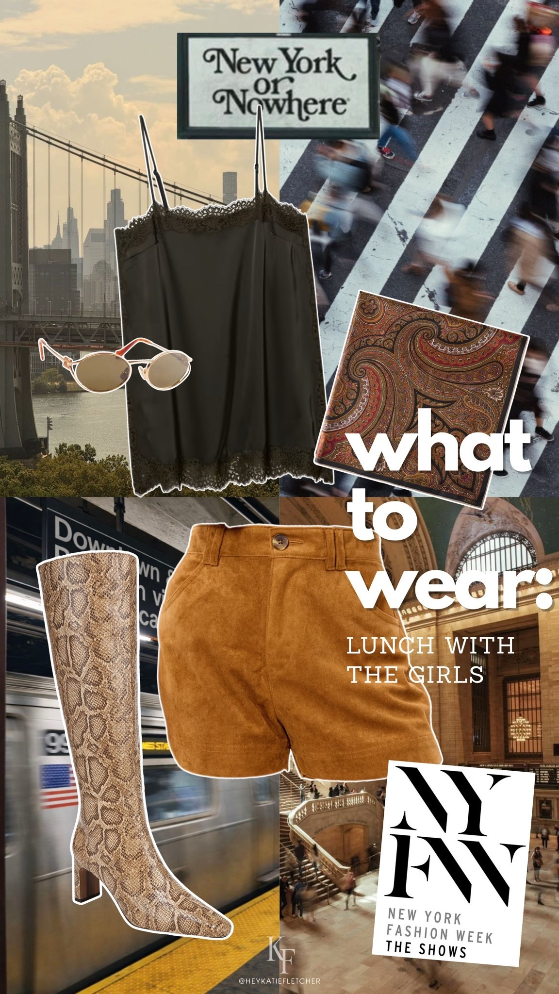 NYFW: what to wear for a lunch date with the girls! A scarf, knee high boots, and a mix of all the brown tones just scream fall. 

New York outfit ideas, lunch outfits, fall outfit idea,knee high boots, snake print 

#LTKNYFW #LTKootd #LTKPetite