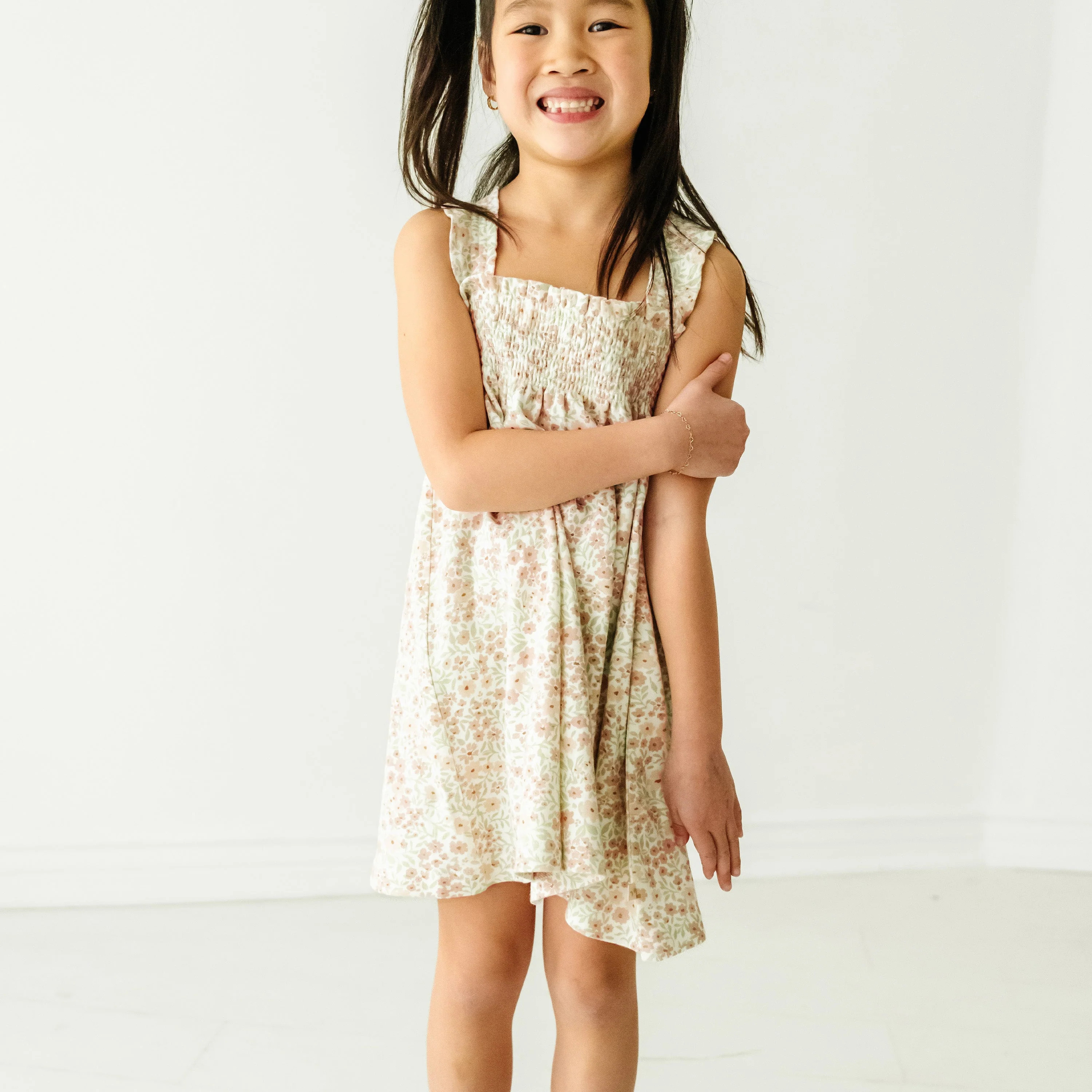 Organic Baby Girls Smocked Dress - Summer Floral | Hello Bluebyrd
