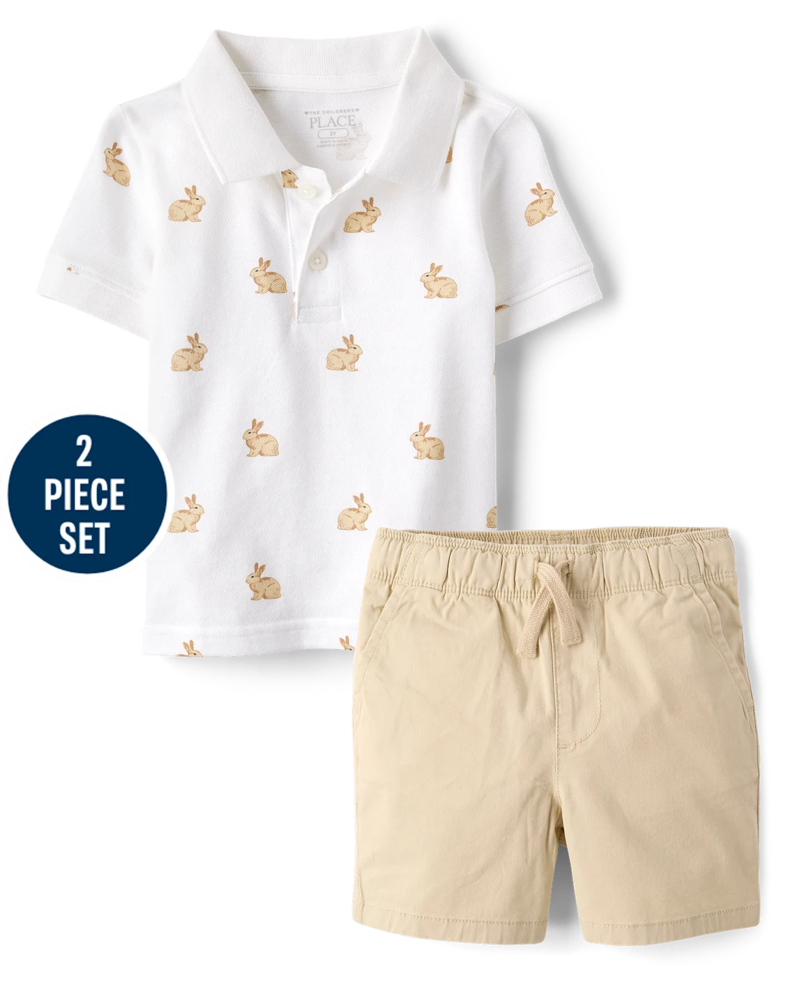 Baby And Toddler Boys Bunny 2-Piece Outfit Set - tan | The Children's Place
