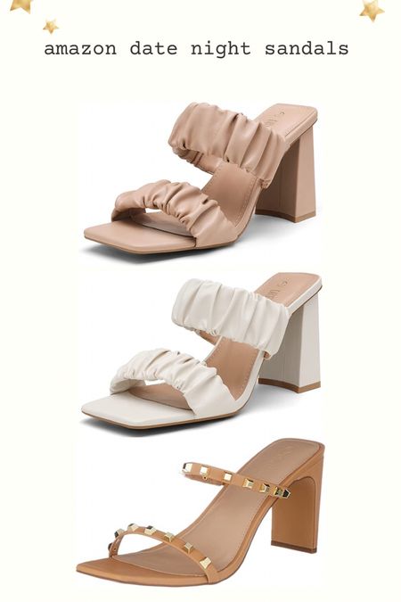 Date night sandals from Amazon! Chunky sandals tan sandals rock stud dupe sandals 

#LTKunder50 #LTKSeasonal