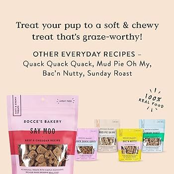 Bocce's Bakery All-Natural, Everyday Dog Treats, Wheat-Free, Limited-Ingredient, Soft & Chewy Coo... | Amazon (US)