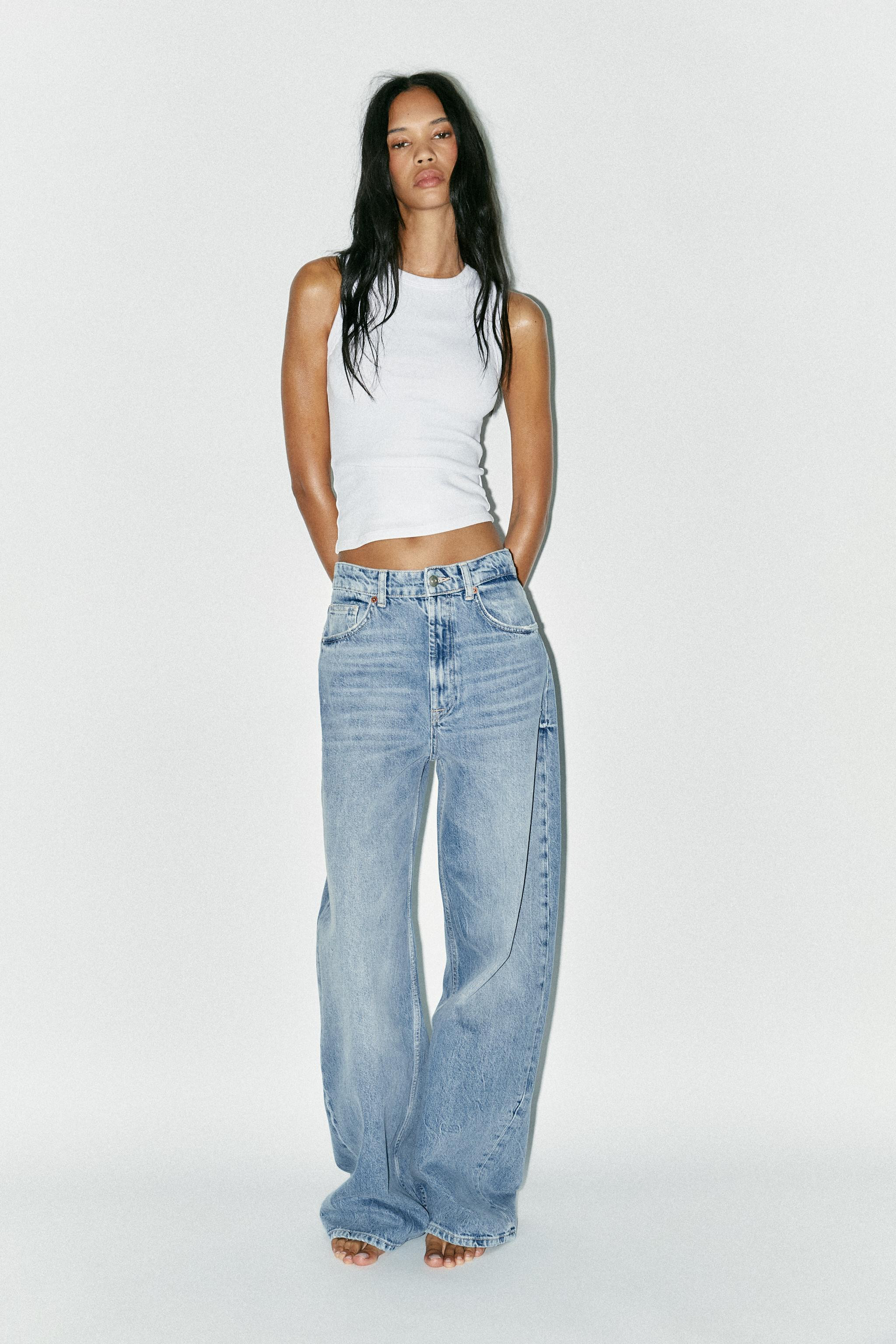 TRF HIGH RISE EXTRA WIDE LEG JEANS | Zara US