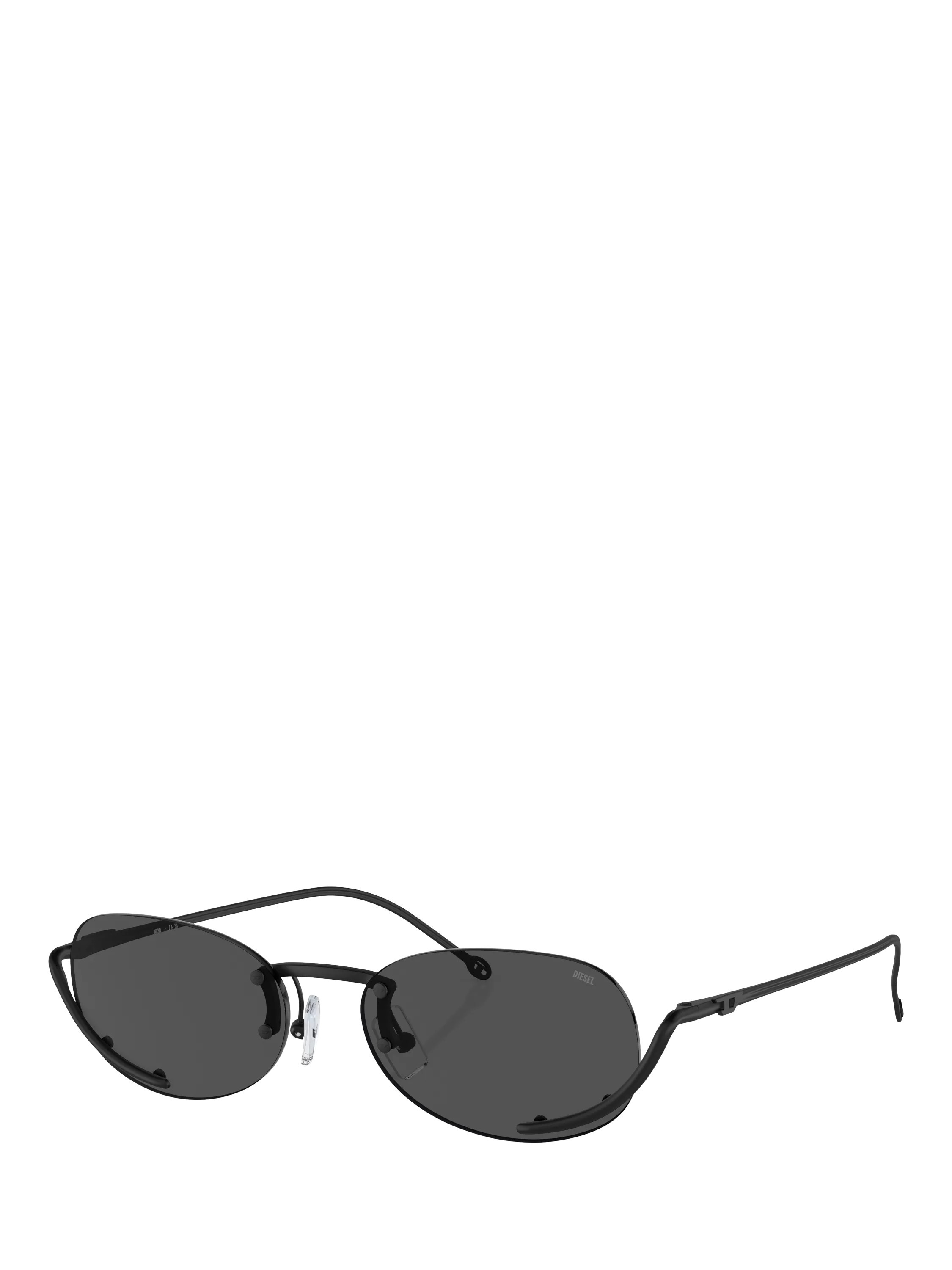 Diesel DL1004 Oval Sunglasses, Black | John Lewis (UK)