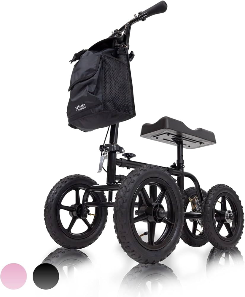 Vive Mobility All Terrain Knee Scooter Walker for Foot Injuries - Adult Broken Leg Crutch Cart Ro... | Amazon (US)