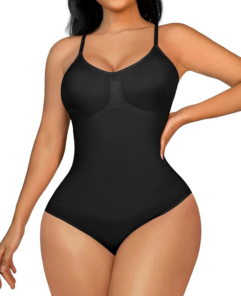 Bodysuit Shapewear for Women Tummy Control Thong Low Back Body Shaper Backless Seamless Full Body... | Amazon (US)