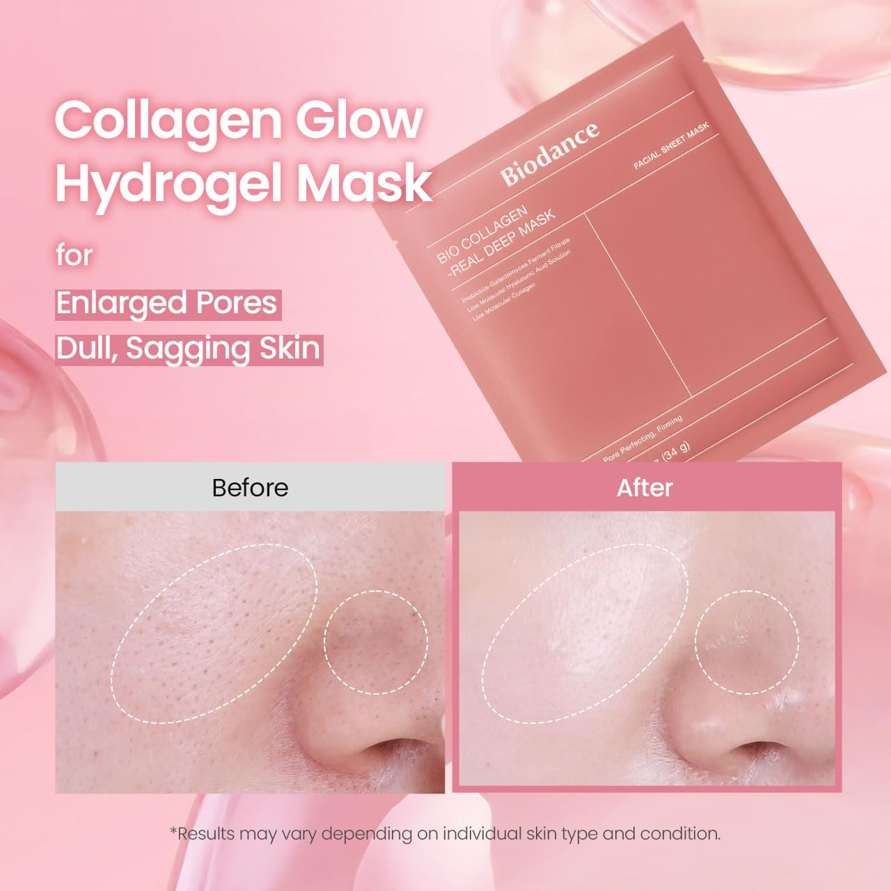 BIODANCE Bio-Collagen Real Deep Mask, Hydrogel Mask, Pore Minimization, Elasticity Enhancement, K... | Amazon (FR)