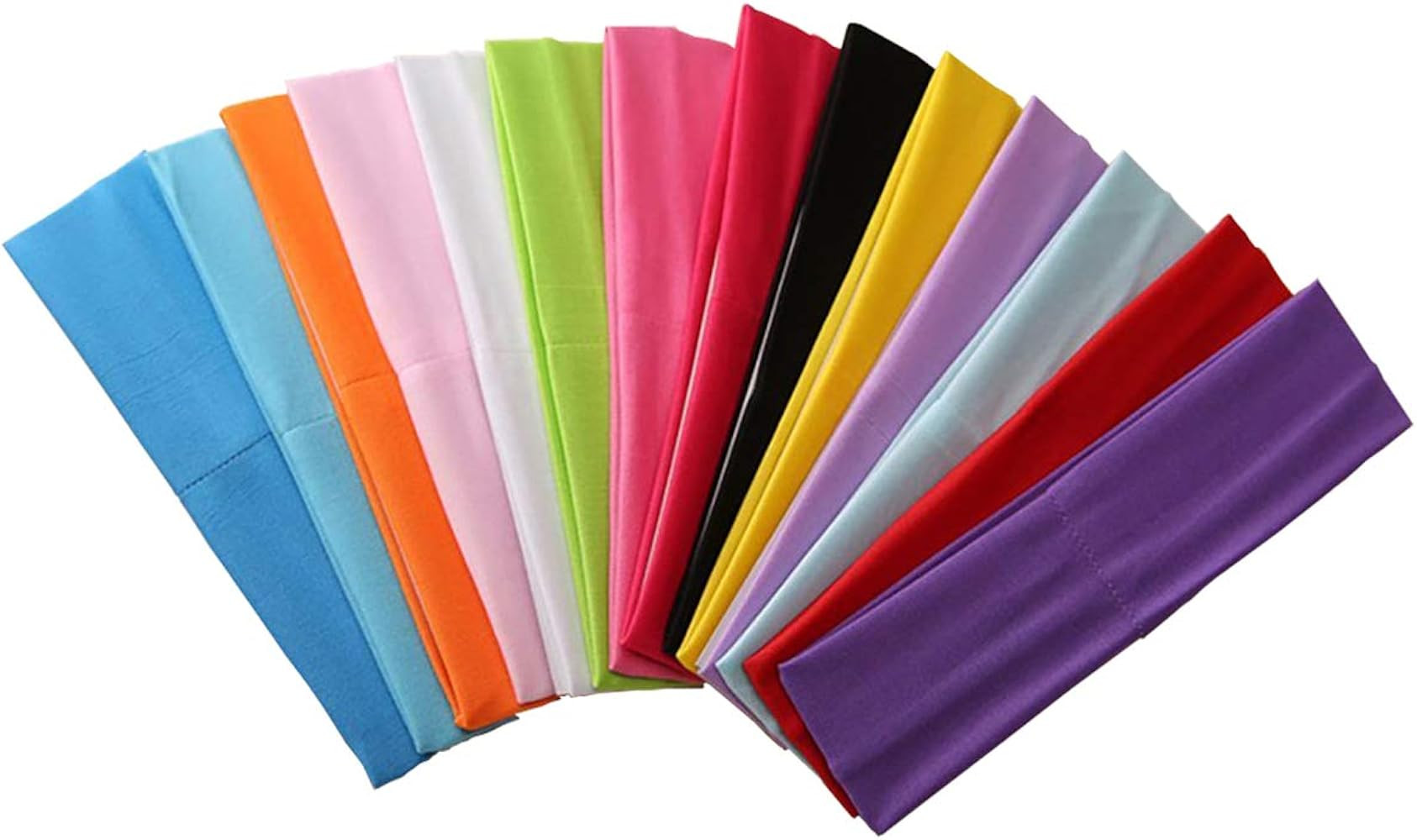 14pcs Mixed Colors Yoga Sports Headbands for Women - Soft Elastic Stretch Girls Athletic Headband... | Amazon (US)