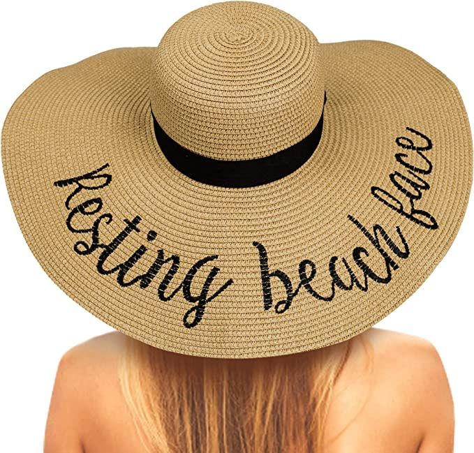 Chalier Foldable Beach Hats for Women, Embroidered Floppy Hats for Women Beach, Vocation, Cruise,... | Amazon (US)