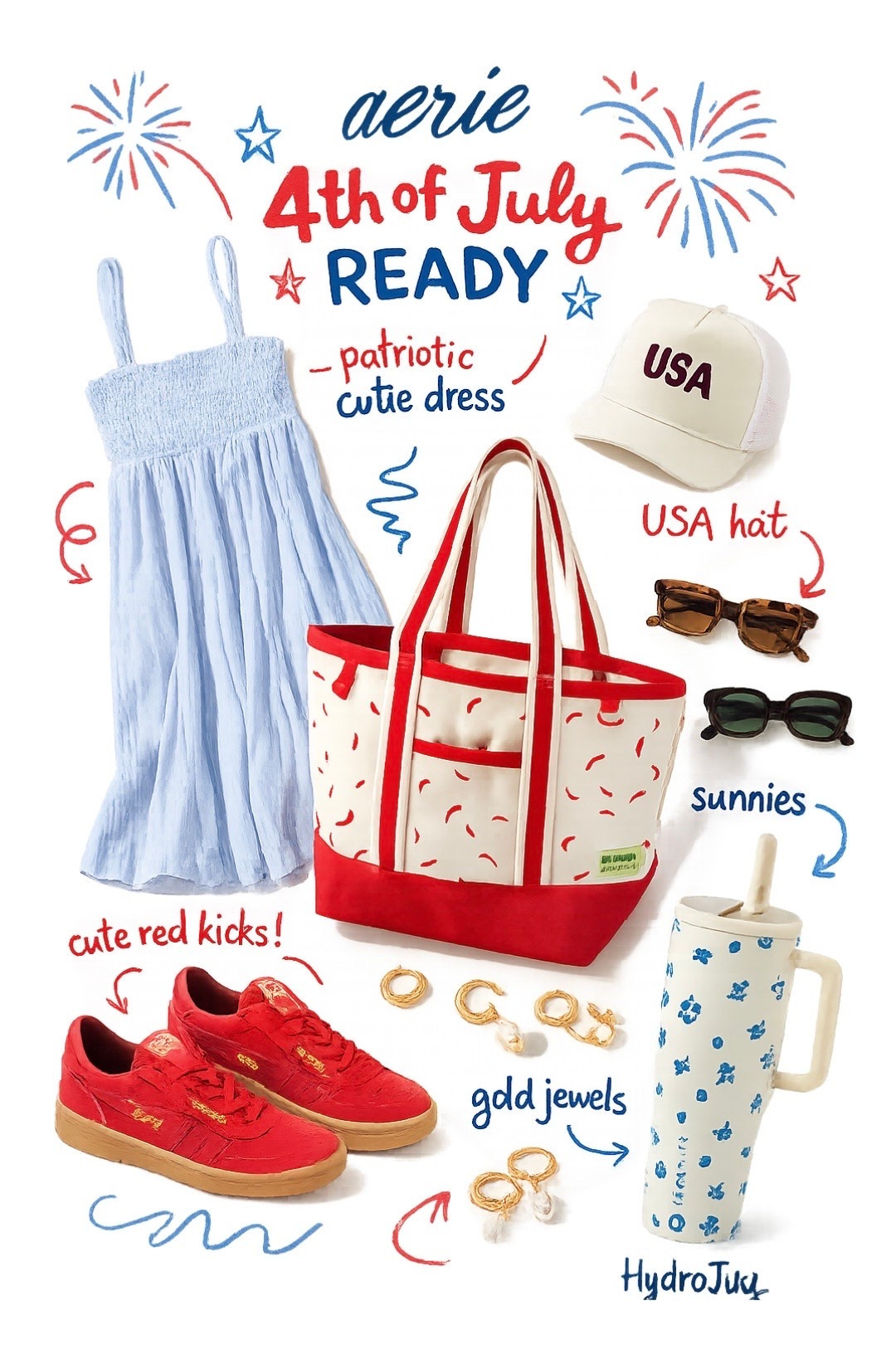 🇺🇸✨ 4th of July style, the Aerie way! ✨🇺🇸

From the cutest patriotic dress to the perfect red sneakers and accessories, this festive look is ready for fireworks, cookouts, and all the summer memories. ❤️🤍💙

Shop my red, white & blue favorites in LTK! #LTKStyle #AerieRealMakers #FourthOfJulyStyle #SummerOutfitInspo #RedWhiteAndBlue #LTKFashion #AerieLove

#LTKootd #LTKSeasonal #LTKmomlife