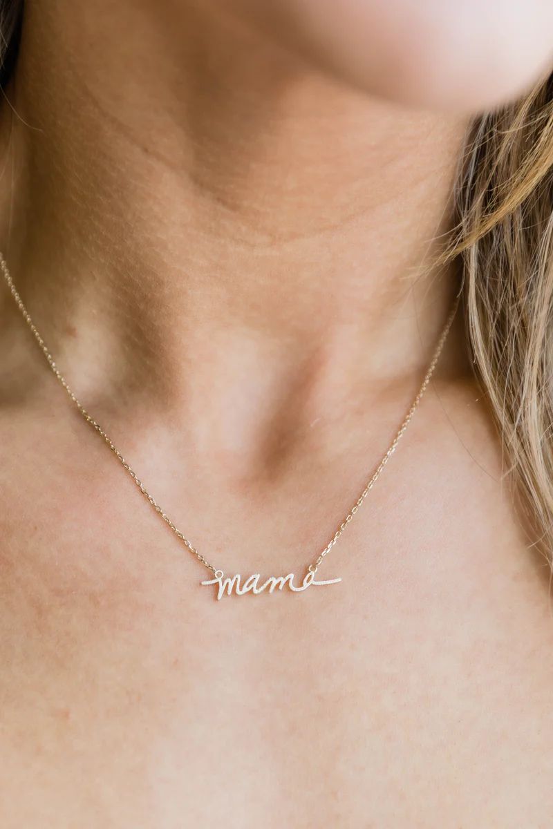 Dazzling Days Mama Necklace Gold | The Pink Lily Boutique