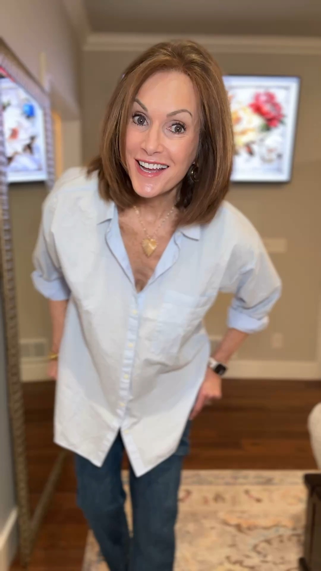 Trying on the size 8 Spanx Sculpt ReDefine Denim so you could see how my true size fits! And it’s way too small! I feel like a sausage 🤣 

Definitely recommend sizing up 1 size. I do love them in size 10! I wear them all the time! 
One time USE 20% off code : ANNIEKXSPANX 

Oversized shirt - M
Sweater - L (it’s short waisted)

Bracelet discount- anniek20

#LTKStyleTip #LTKWatchNow