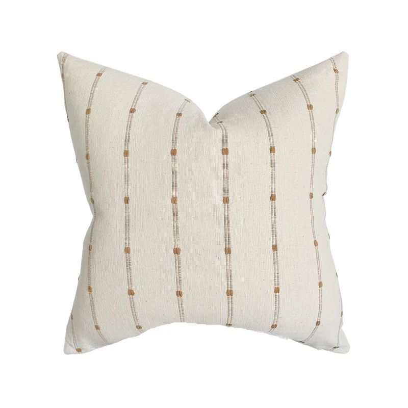 Ridge | Woven Tan Stripe Pillow Cover | Linen & James