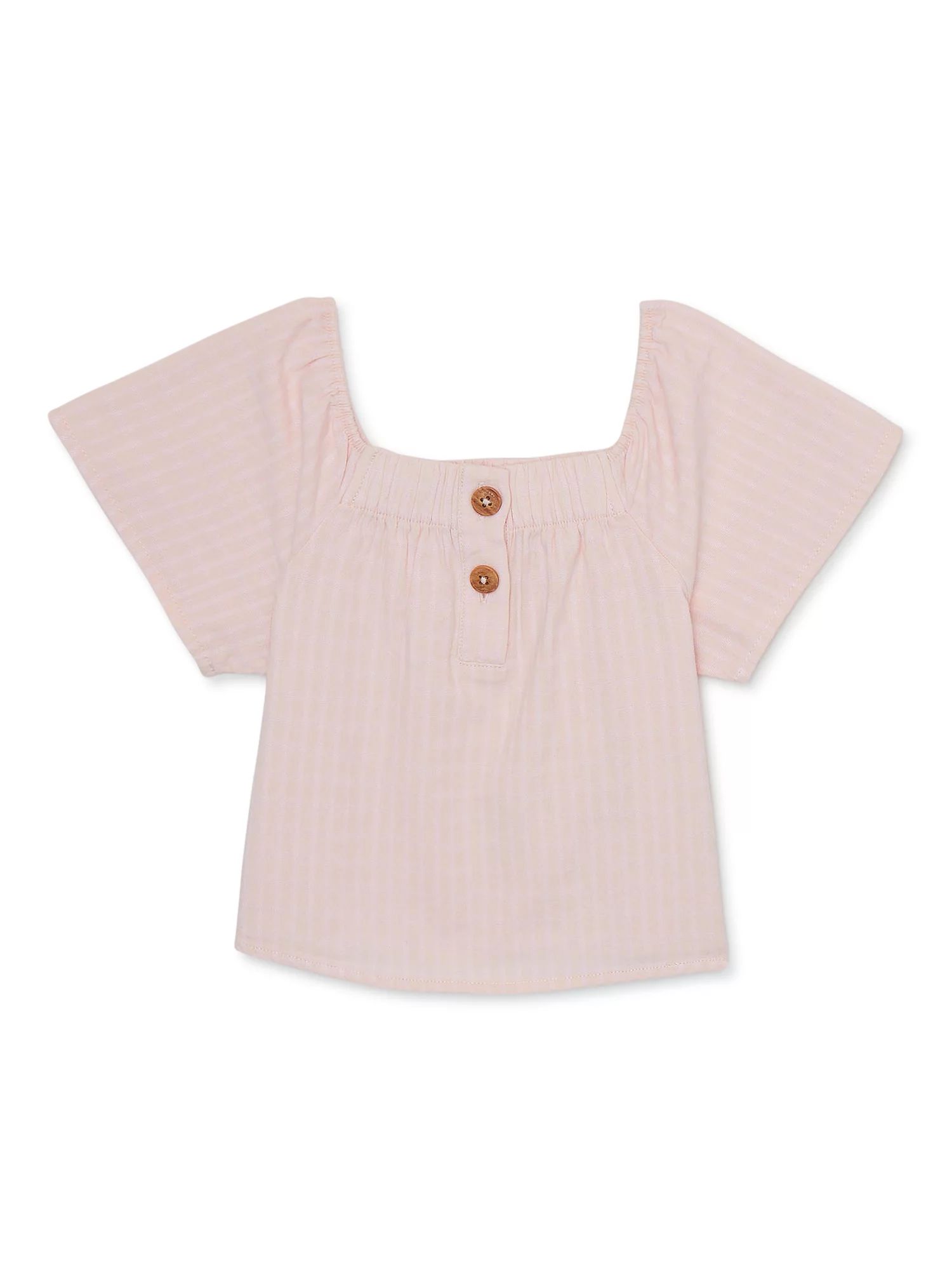 easy-peasy Toddler Girls Short Sleeve Henley Blouse, Sizes 12 Months - 5T - Walmart.com | Walmart (US)