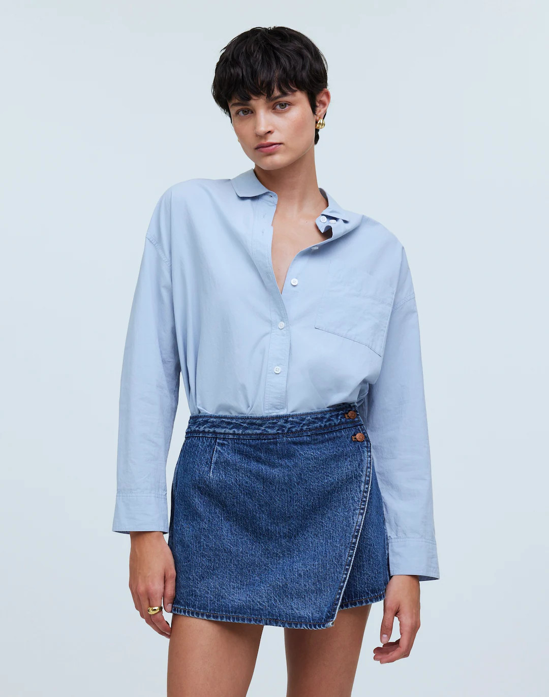 Denim Wrap Mini Skort | Madewell