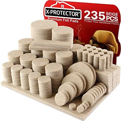 Felt Furniture Pads X-PROTECTOR 235 PCS Premium Furniture Pads - Felt Pads Furniture Feet Best Wood  | Amazon (US)