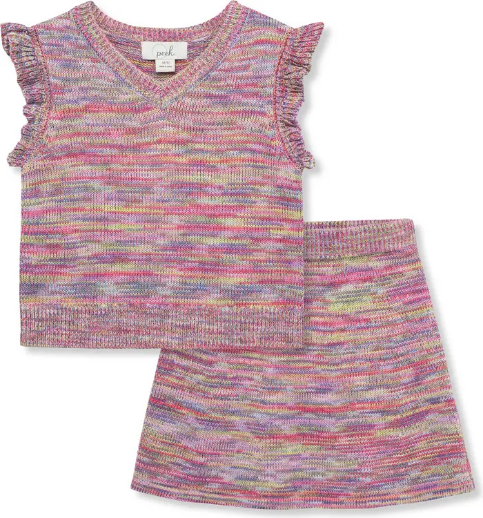 Kids' Space Dye Sleeveless Sweater & Skirt Set | Nordstrom