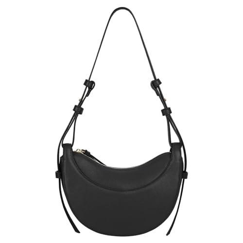 Faux Leather Saddle Bag for Women Shoulder Bag Crescent Purse Trendy Crossbody Purse Hobo Handbag | Amazon (US)