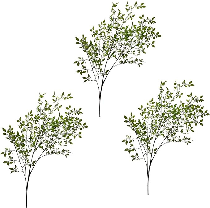 3Pack Real Touch Artificial Olive Greenery Stems,43in Fake Leaves Spray Faux Greenery Long Stems ... | Amazon (US)