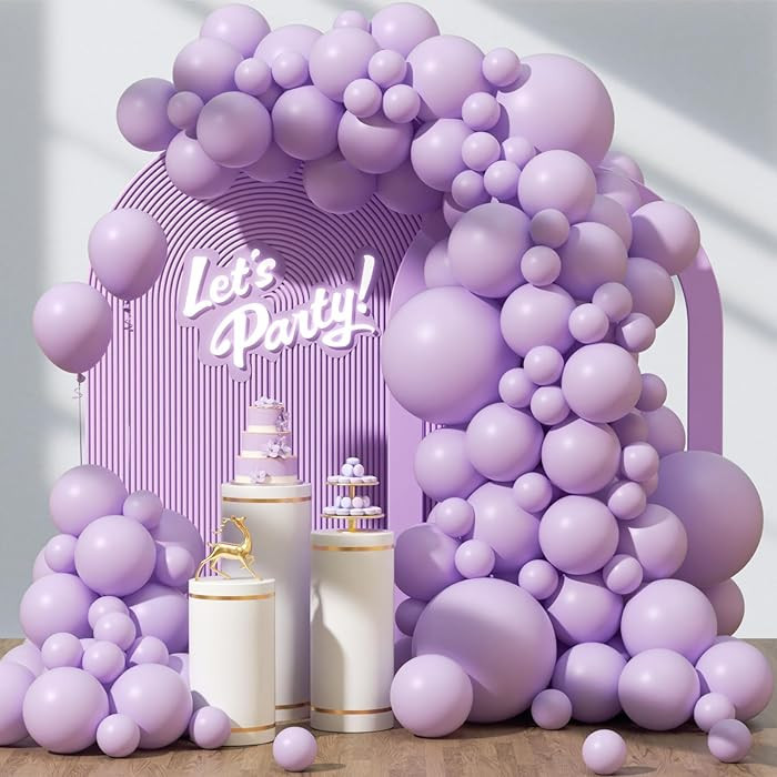 120pcs Pastel Purple Balloons, 18 12 10 5 inch Light Purple Balloons Different Sizes Purple Ballo... | Amazon (US)