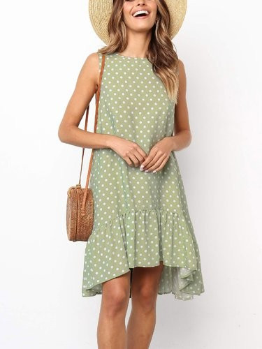 Dresses Sweet Sleeveless Polka Dots Dresses | Pop Julia