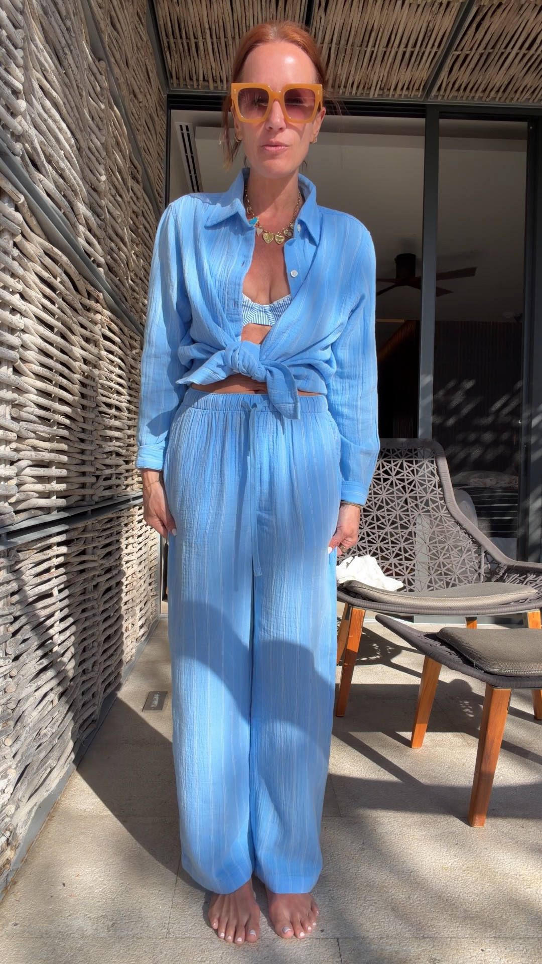 This set is what I’m reaching for every single day on this trip — the easiest throw-on-and-go beach look that still feels chic

The Aritzia coverup set is lightweight, breathable, and gives that effortless “I tried but didn’t try” vibe… perfect for pool, beach, or lunch after

Paired it with this Target bikini — high waisted, super flattering, and such a good affordable find

Also wearing my Tori Bradburry charm necklace (I never take this off) — use code SSS15 for 15% off

Wearing XXS in the set and XS in the bikini

Keywords for search: beach coverup set, lightweight vacation outfit, resort wear, matching set coverup, high waisted bikini, affordable swimwear, spring break outfits, mom friendly beach outfit

@Aritzia @Target 

#LTKootd #LTKSwim #LTKPetite