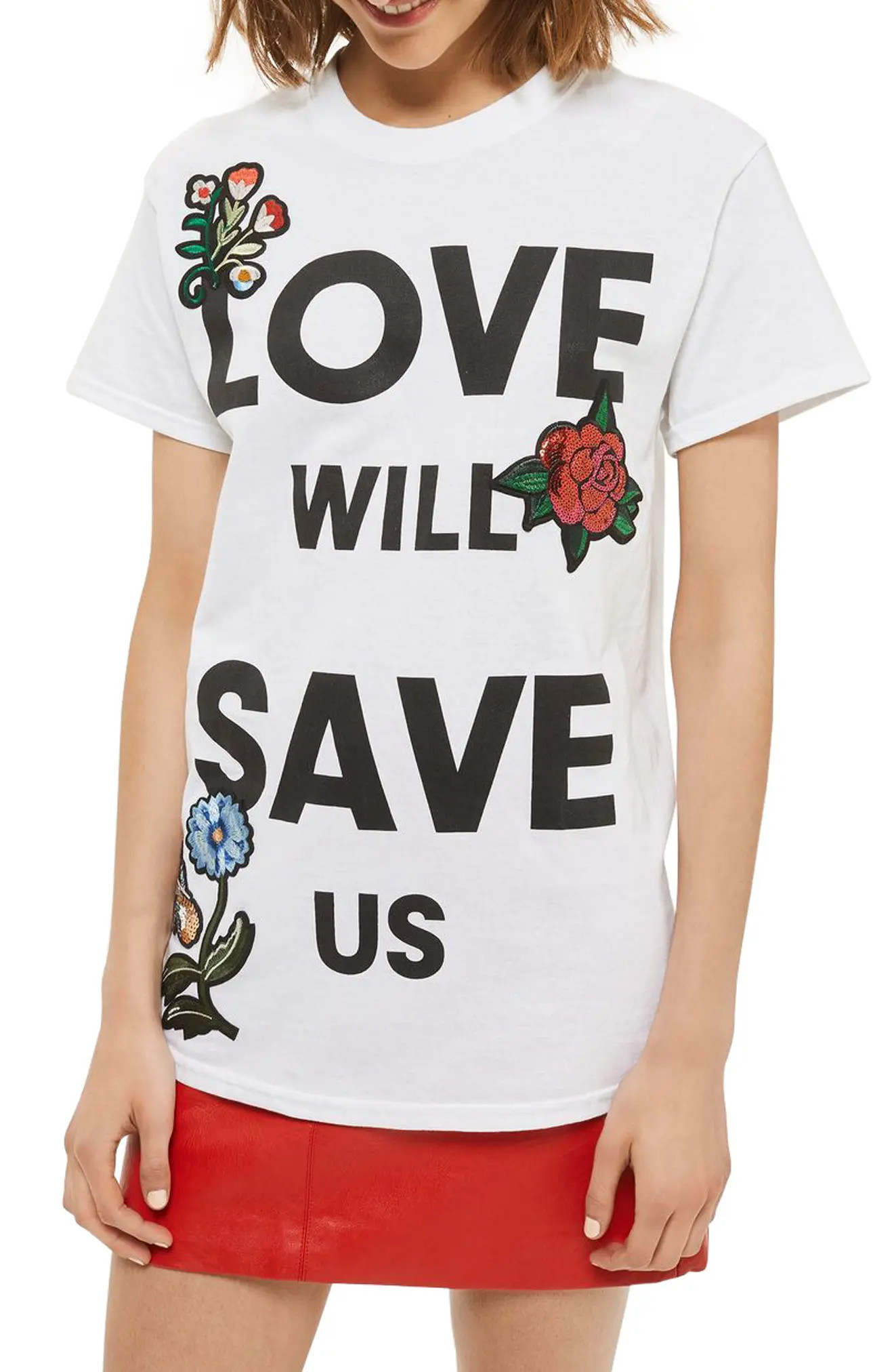 Love Will Save Us Appliqué Tee | Nordstrom