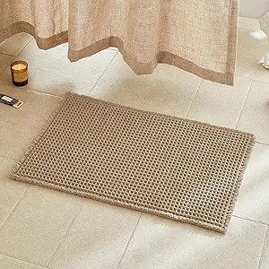 Waffle Bath Mat, Boho Bathroom Rugs Non Slip Washable Super Absorbent Quick Dry Farmhouse Bathroo... | Amazon (US)