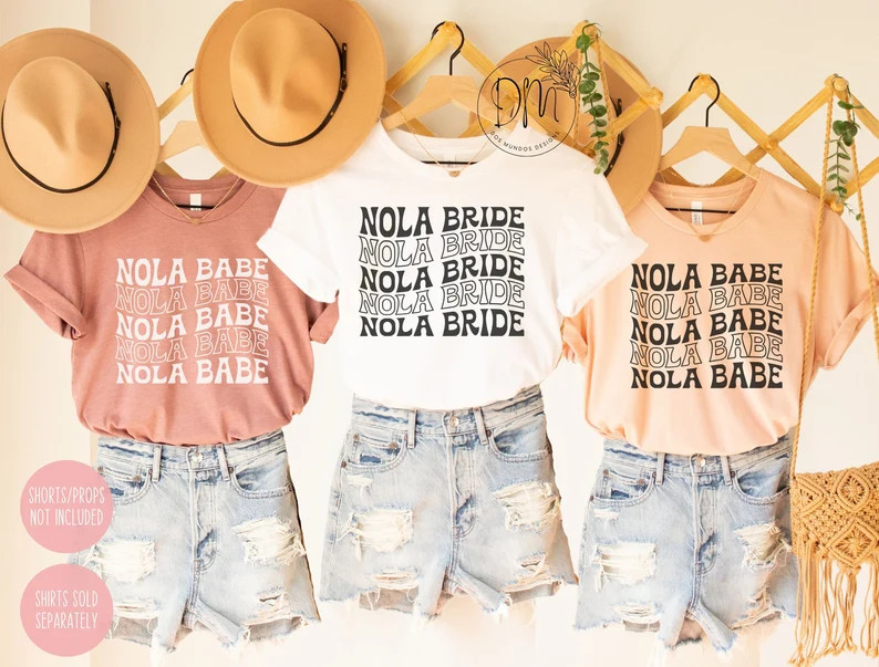 NOLA Bachelorette Party Shirts New Orleans Bride New Orleans Shirt Bride on Bourbon St NOLA Bache... | Etsy (US)