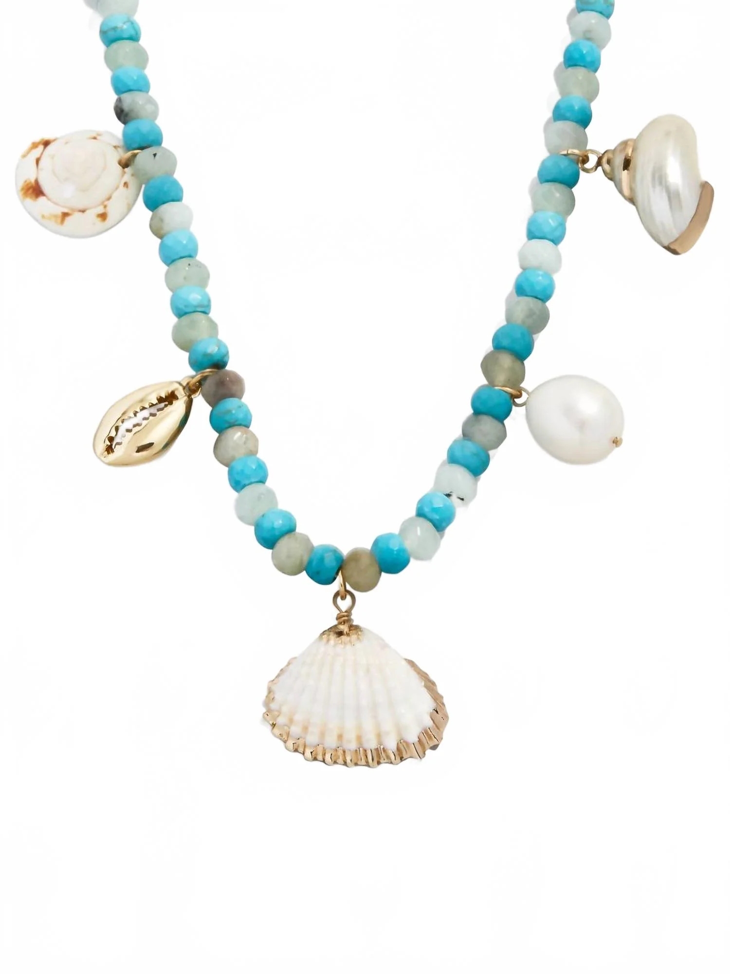 Women's Maris Shell Necklace In White/turquoise | Shop Simon