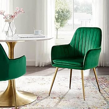 Altrobene Modern Accent Dinging Chair, Velvet Home Office Desk Chair, Living Room Bedroom Arm Cha... | Amazon (US)