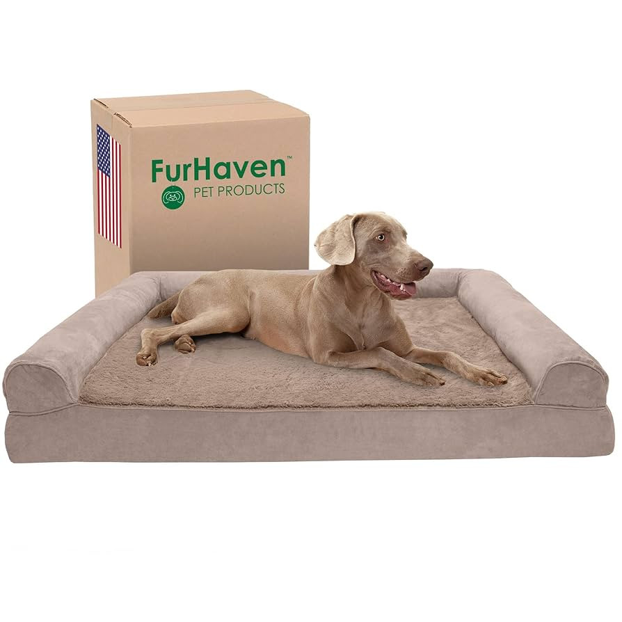 Furhaven Cooling Gel Dog Bed for Large Dogs w/ Removable Bolsters & Washable Cover, For Dogs Up t... | Amazon (US)