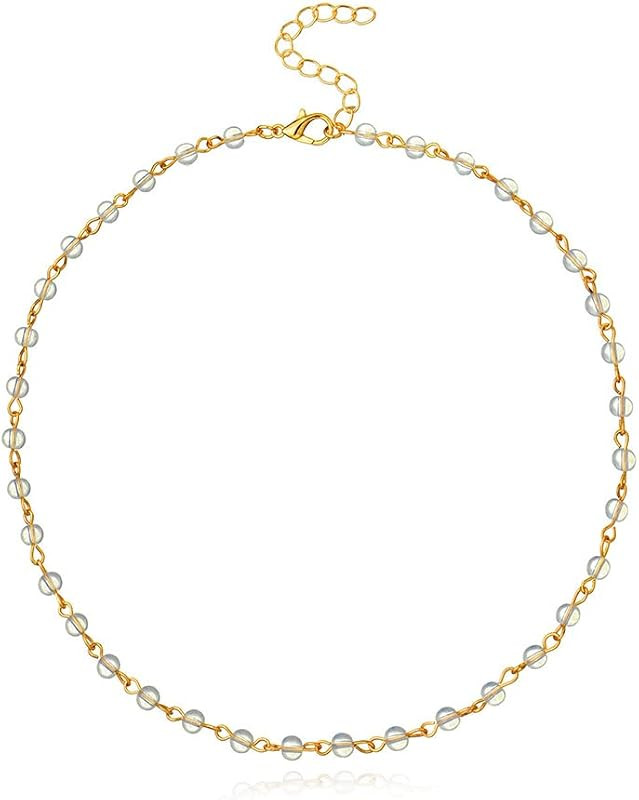 Beaded Choker Necklace Dainty Necklaces Jewelry for Women and Girls | Amazon (US)