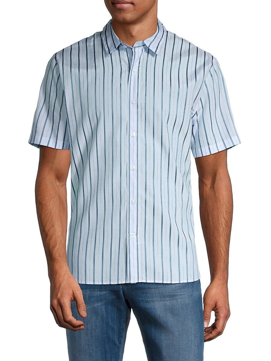 Vince Men's Vertical Striped Shirt - Blue - Size L | Saks Fifth Avenue OFF 5TH