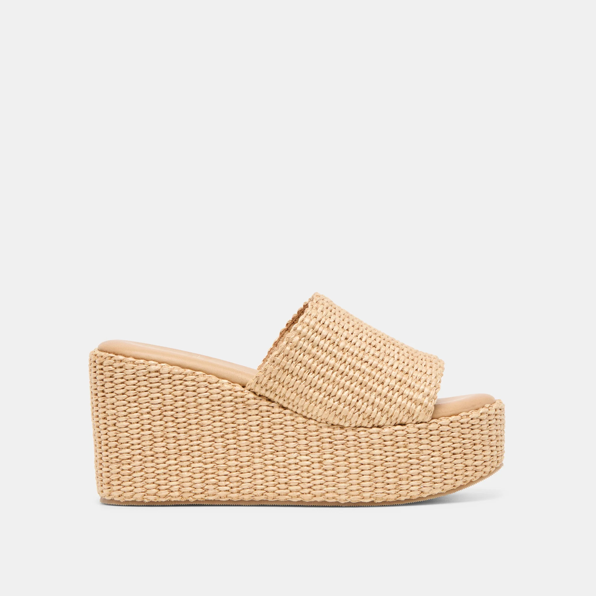 Joclyn Wedges Lt Natural Raffia | DolceVita.com