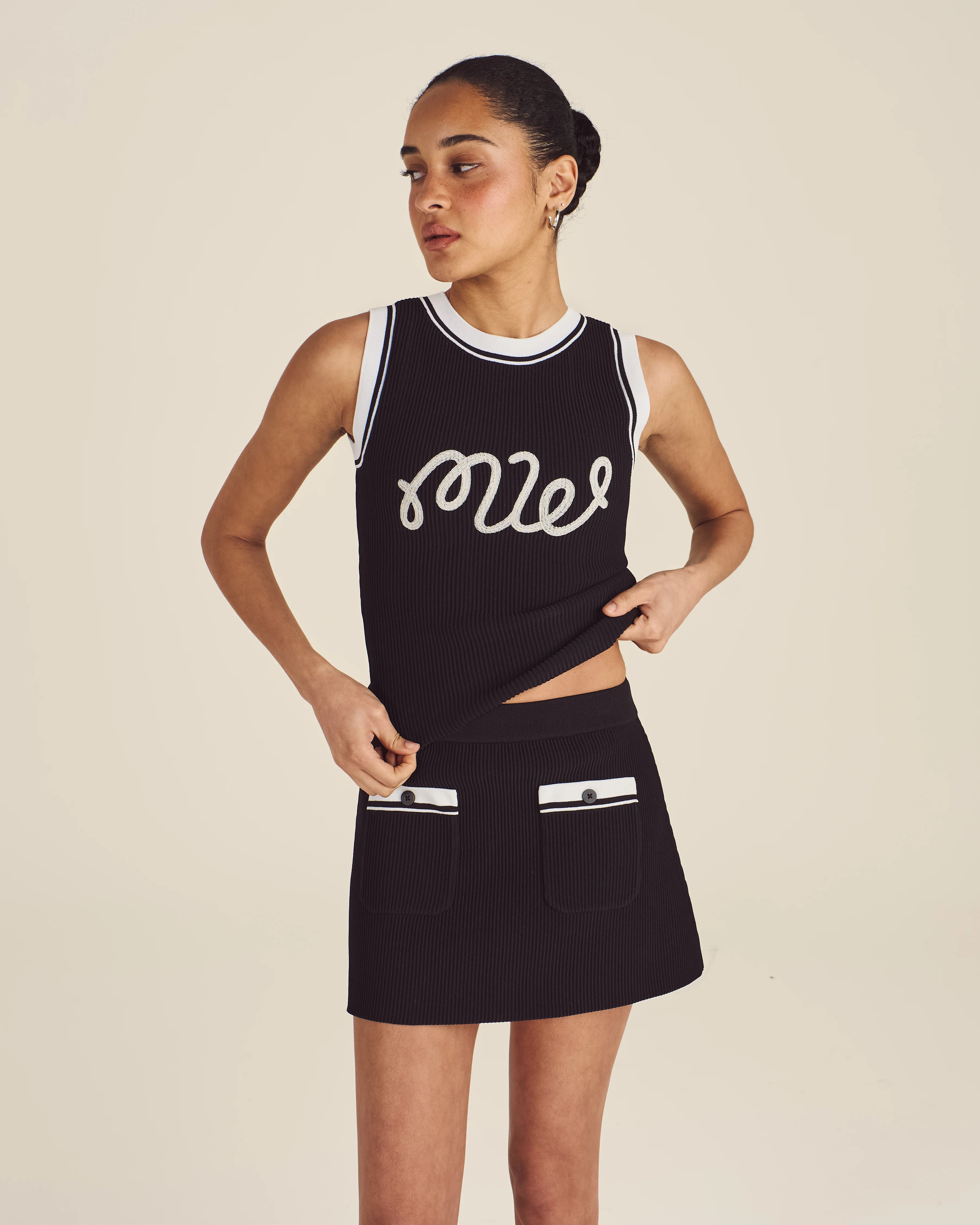 LUNA RIB KNIT SKIRT | Malbon Golf