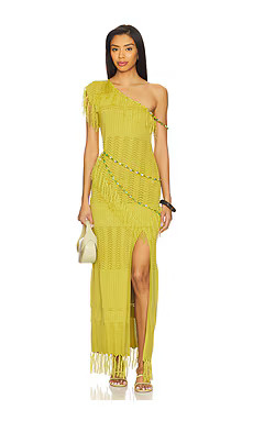 YLLW THE LABEL Frida Beaded Dress in Chartreuse from Revolve.com | Revolve Clothing (Global)