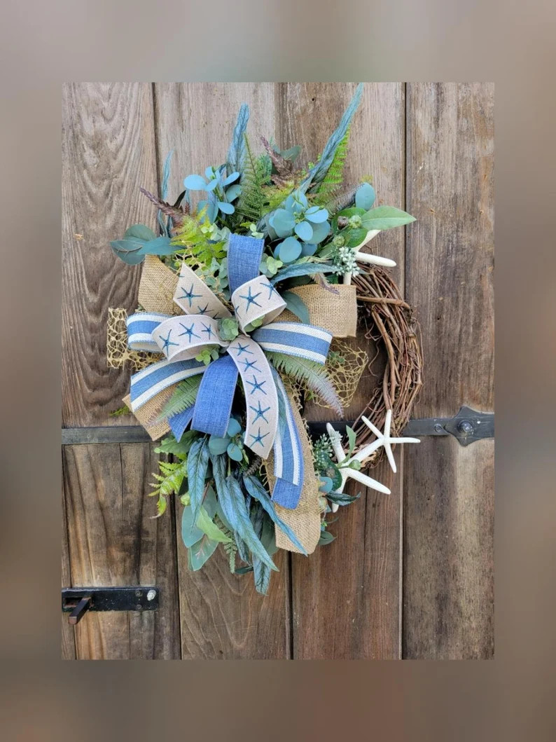 Beach Home Decor Summer Wreath Beach House Wreath Coastal | Etsy | Etsy (US)