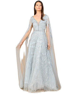 Lara Women's Embellished Gown with Cape Sleeves - Macy's | Macy's