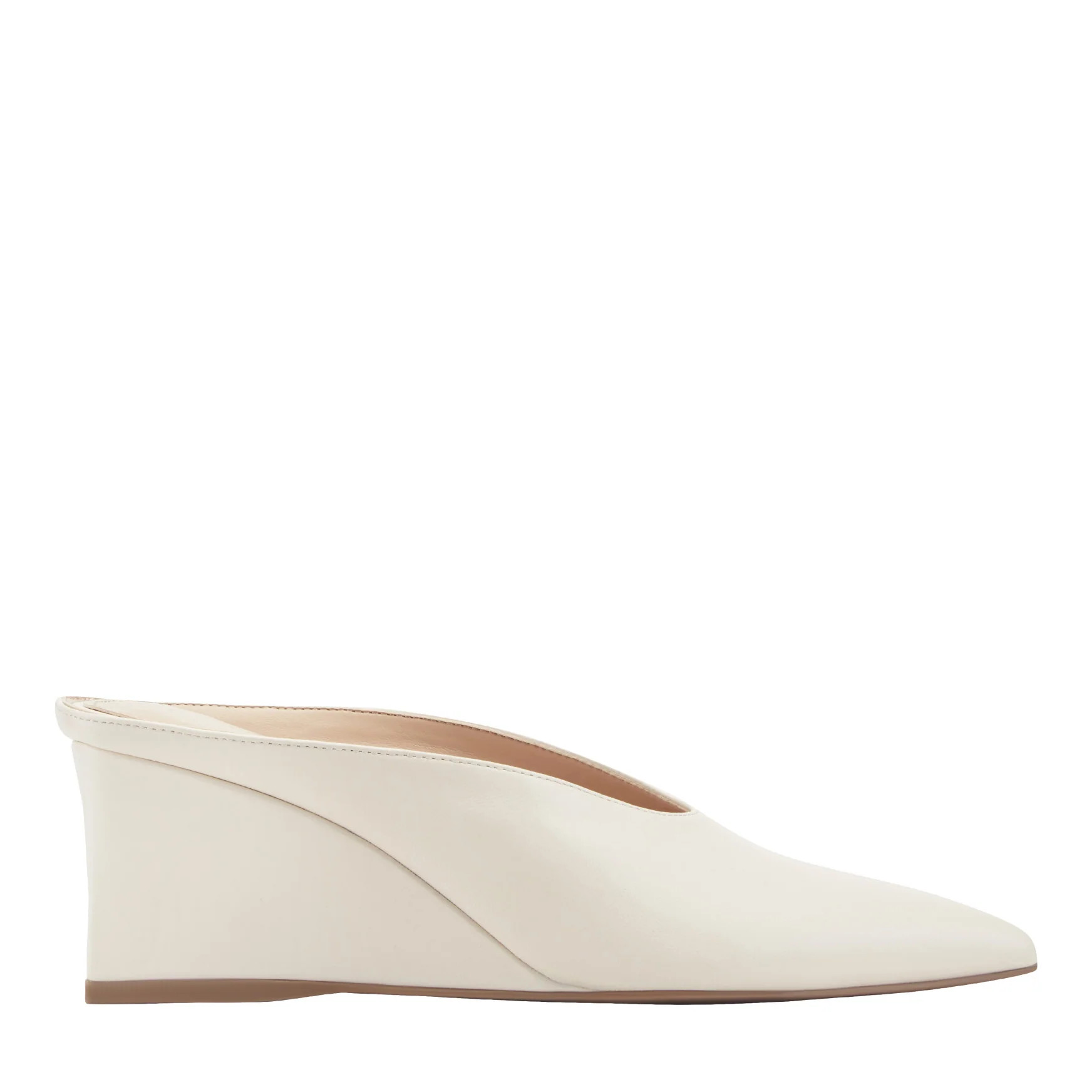 Women's Malley Leather Wedge Mule - Ivory Leather | Marc Fisher Footwear | Marc Fisher