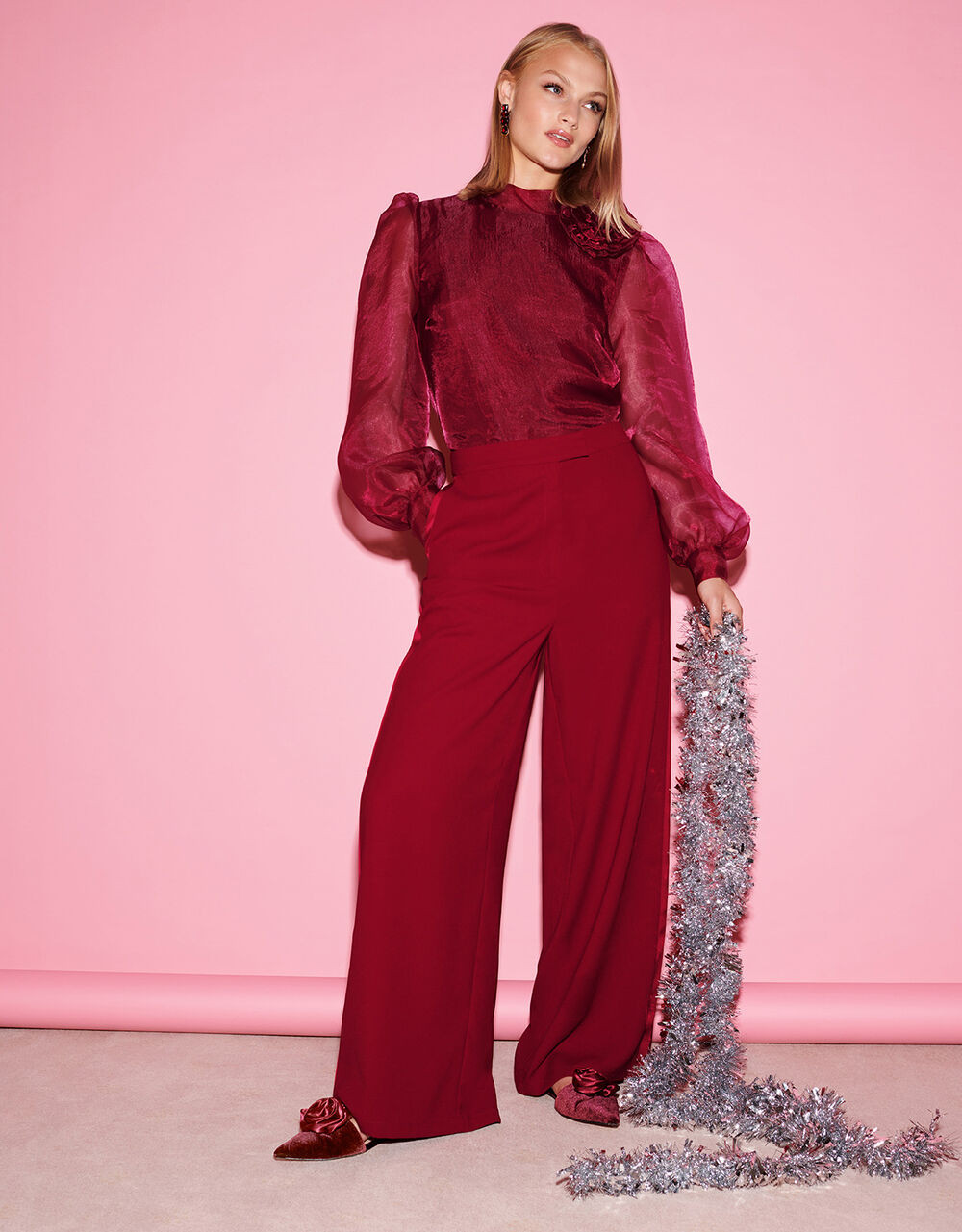 Romi Corsage Blouse Red | Monsoon (UK)