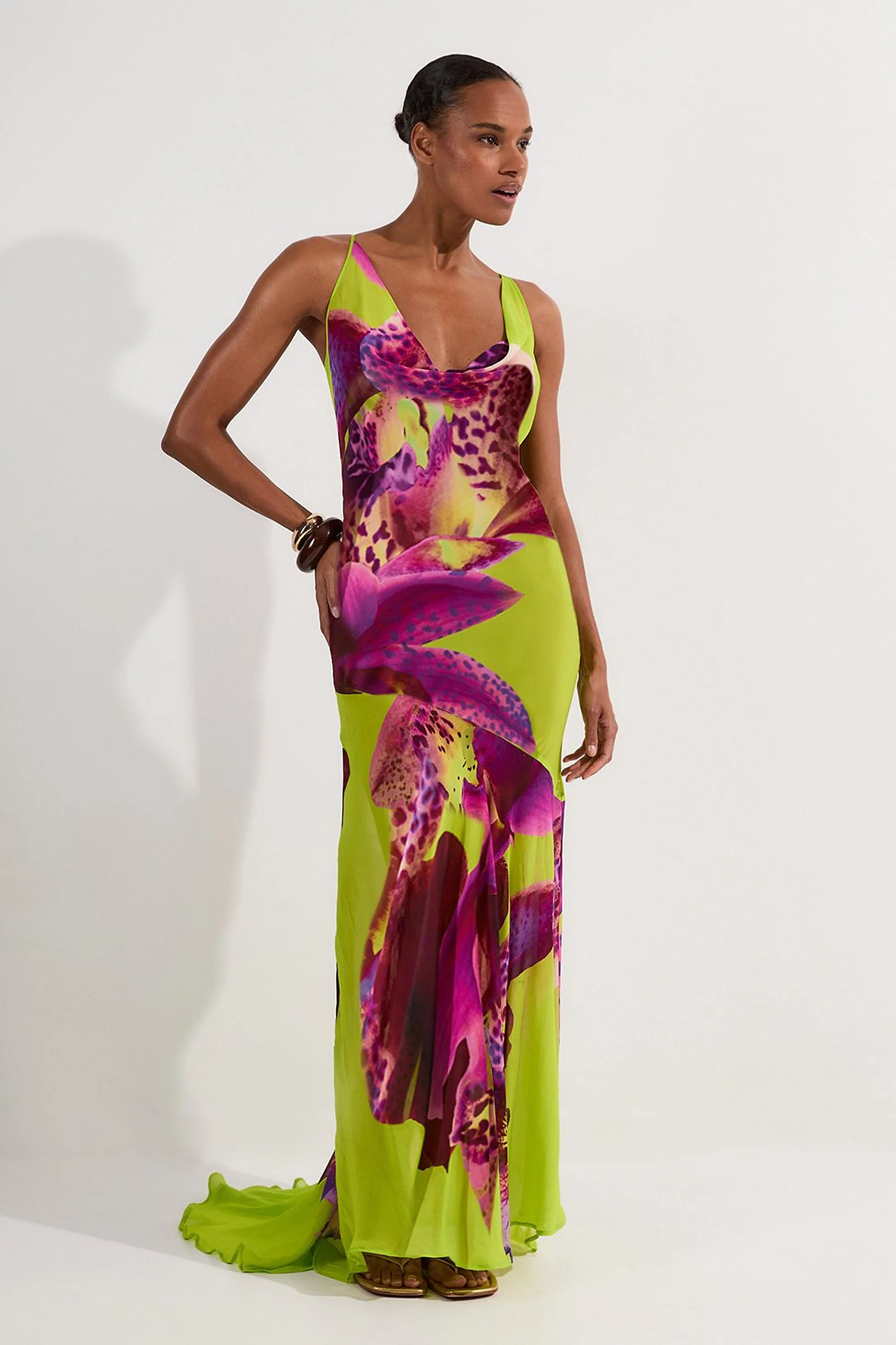 Beach Viscose Georgette Photographic Floral Beach Slip Dress | Karen Millen UK + IE + DE + NL