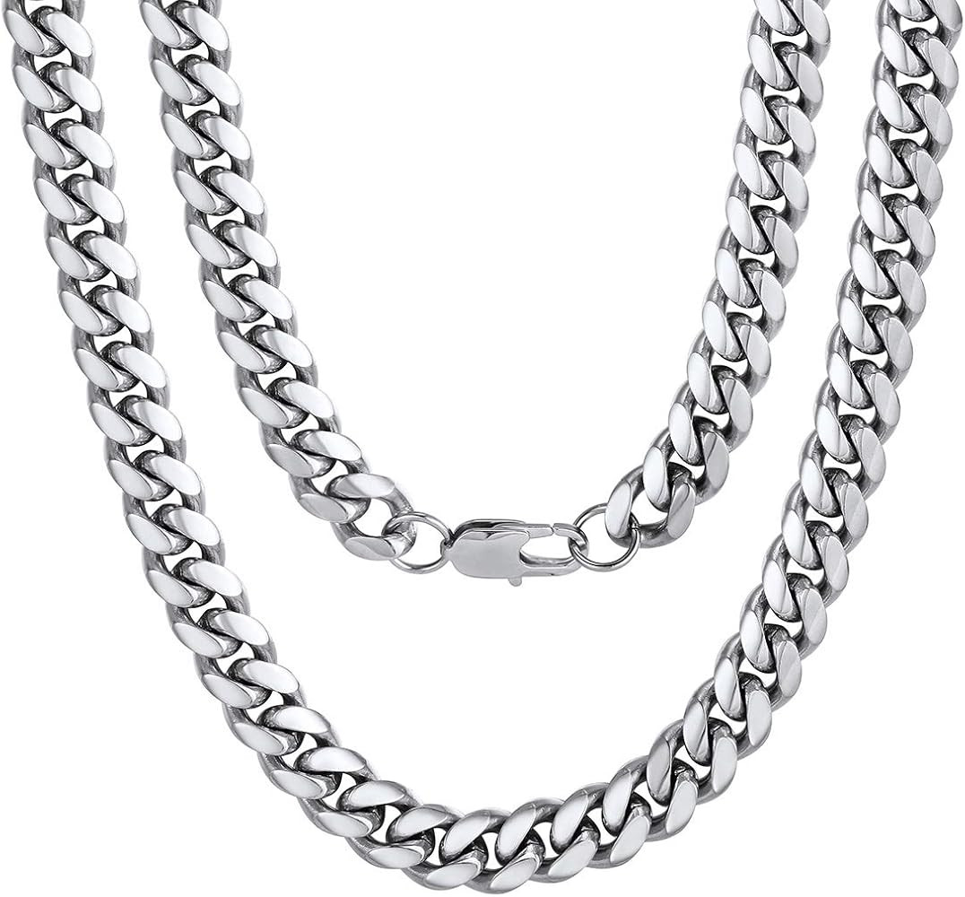 ChainsPro Men Chunky Miami Cuban Chain Necklace, Custom Available, 4.8/6/10/14mm Width, 18/20/22/... | Amazon (US)