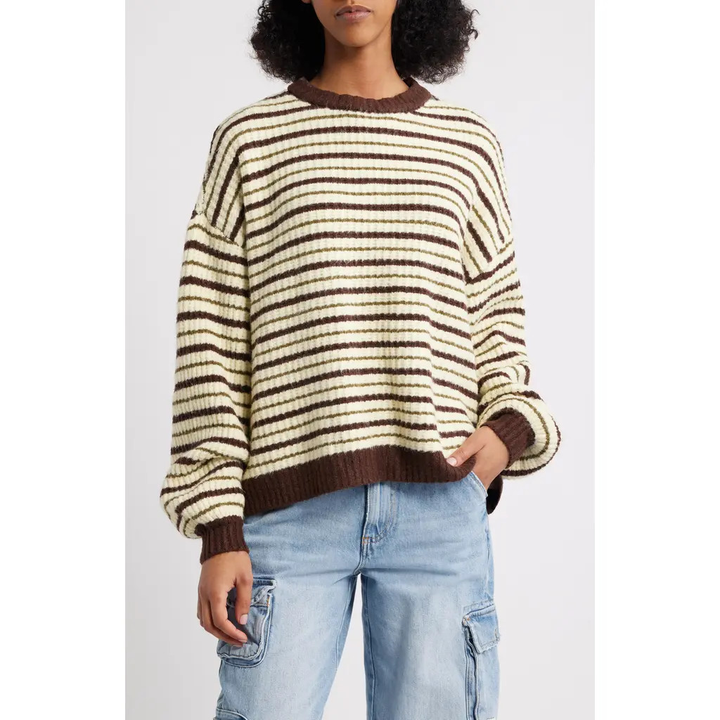 PacSun Alexia Oversize Rib Sweater in Stripe at Nordstrom Rack, Size Xx-Small | Nordstrom Rack