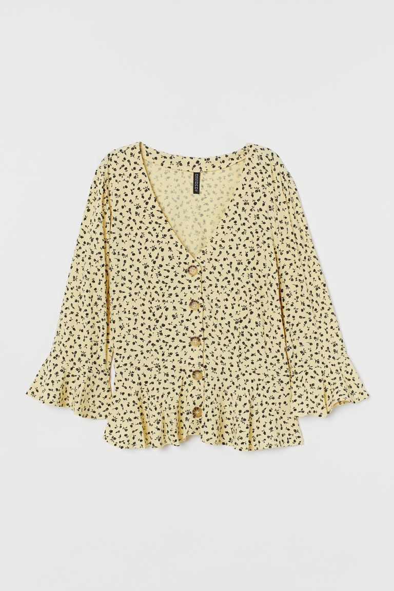 V-neck Blouse with Buttons | H&M (US)