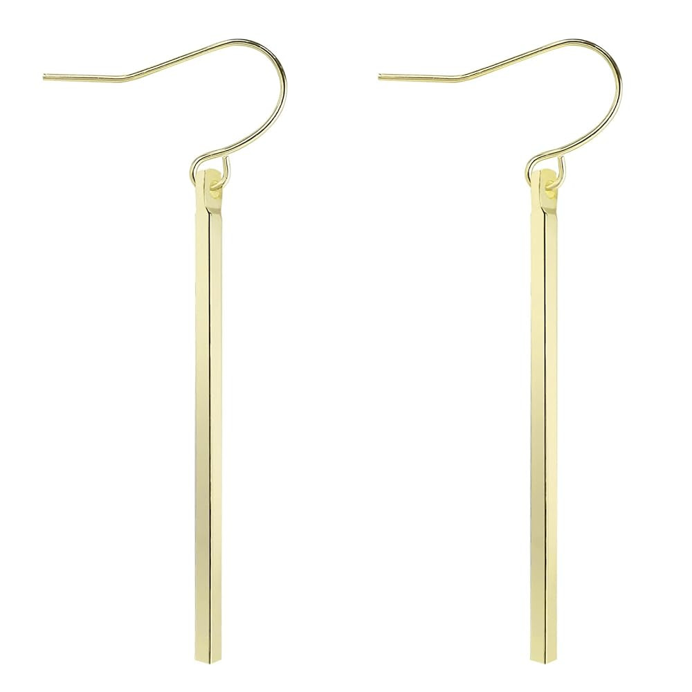 Handmade 925 Sterling Silver Dangle Earrings Hypoallergenic Stick Drop Long Vertical Bar Minimal ... | Amazon (US)