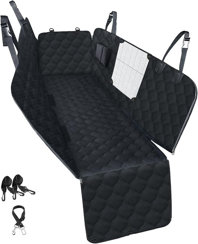 PETICON Dog Car Seat Cover for Back Seat, Waterproof Dog Seat Cover for Cars with Mesh Window, Sc... | Amazon (US)