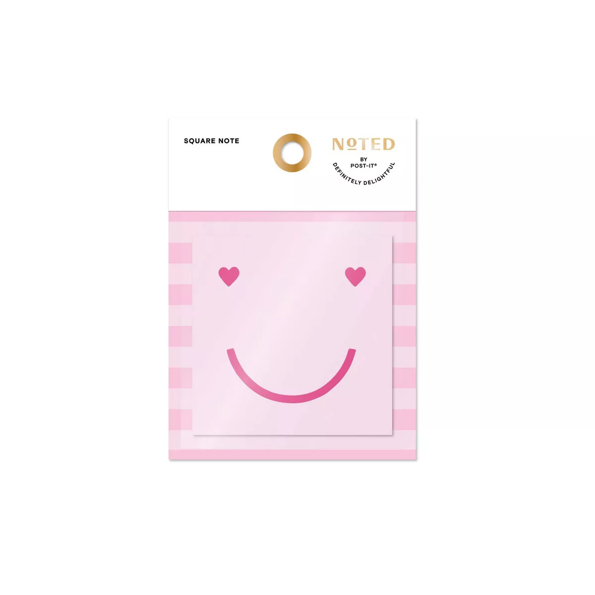 Noted by Post-it Valentine's 3"x3" 100 sheets Notes Pink Square Smiley | Target