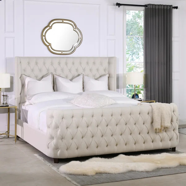 Currier Tufted Upholstered Low Profile Standard Bed | Wayfair Professional