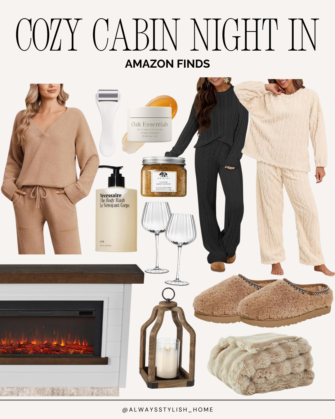 Nothing beats a cozy cabin night in after skiing 🔥❄️ Think soft blankets, warm loungewear, fuzzy socks, and ambient lighting while relaxing by the fireplace. These comfy finds are perfect for unwinding after a long day on the slopes and creating the ultimate après-ski cozy night at your cabin. 

 #LTKSeasonal #LTKHome #LTKFindsUnder50