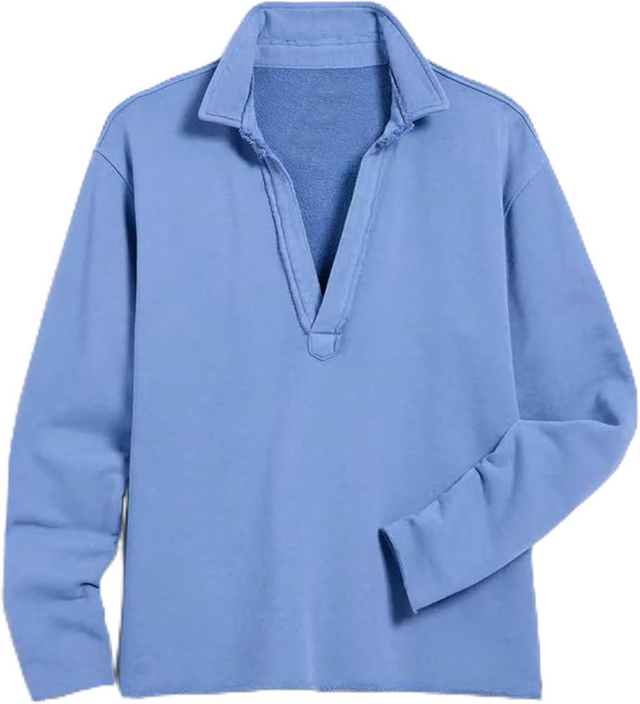 Zontroldy Sweatshirt for Womens Solid Color/Stripe Shirts Long Sleeve V Neck Polo Collared Fall O... | Amazon (US)